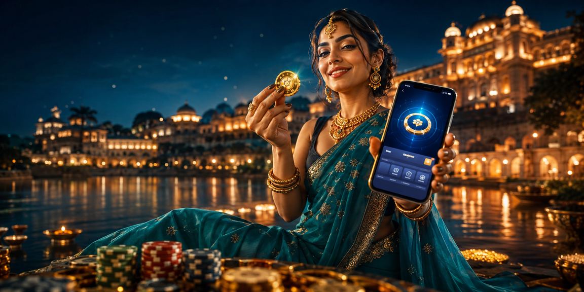 Indian woman using mobile for secure payments